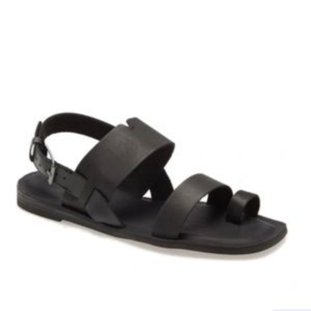 TOMS Black Veg Tan Leather Freya Sandals – Ladies 6.5